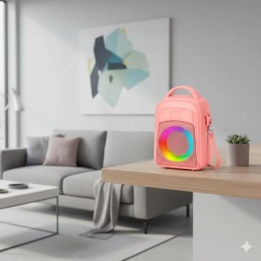 Imagem de Caixa de Som Portátil Bluetooth com Alça Mochila USB Rádio Recarregável