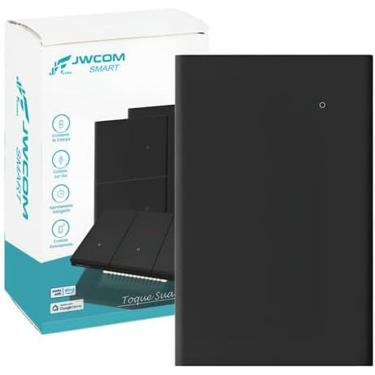 Imagem de Interruptor Inteligente Tecla Física WIFI  1 Botão PRETO  jwcom SA-WF216A-PT Compativel com Alexa