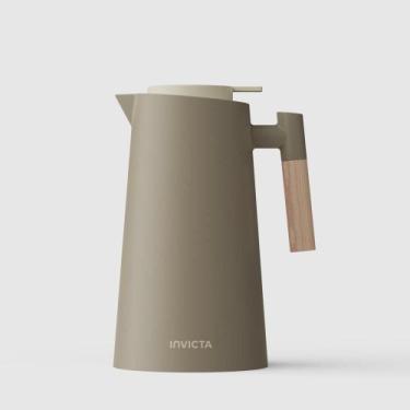 Imagem de Garrafa Térmica Cori com Gatilho 1L Bege Linho Invicta, Único