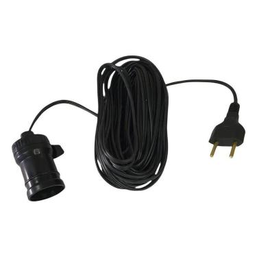 Imagem de 2X Extensão Com/Bocal 10 Metros E27 Lampada Padrão 127/220V