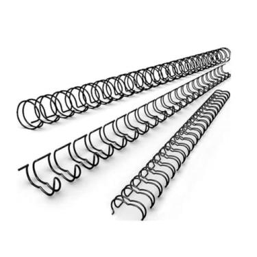 Imagem de Pente de encadernação espiral em O de 5/8 polegadas, pacote com 100 espinhas pretas para encadernação de fio de laço duplo, passo 3:1, serve para tamanho A4, comporta até 140 folhas, para escritório