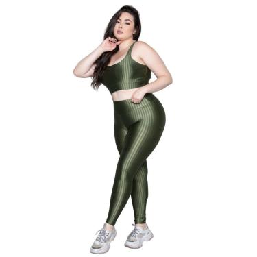 Imagem de Conjunto Top e Calça Plus Size New Zig 3D Vekyo Bojo Compressão MusculaçãoTreino Moda Fitness-Feminino