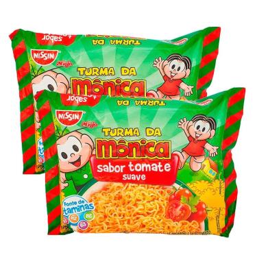 Imagem de Kit 2 Macarrão Instantâneo Nissin Turma da Mônica Sabor Tomate Suave 85g
