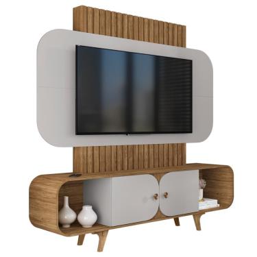 Imagem de Estante Home Tv 75 Pol 180 Cm Embau Cinamomo Off White Bechara