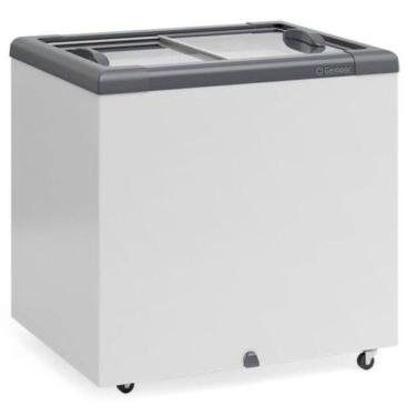 Imagem de Freezer Plano Vidro Reto Deslizante GHD200 Cinza Gelopar 220V