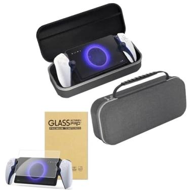 Imagem de Estojo Rígido Compatível Com PS5 Portal, Cinza, Bolsa de Proteção, Película de Vidro Temperado Premium, Kit De Proteção Completo,123Games