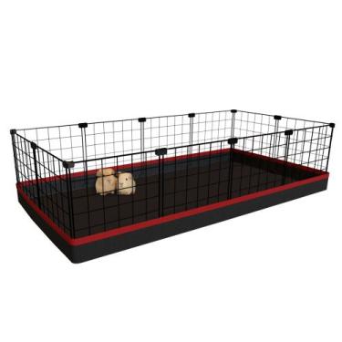Imagem de Cercado Aramado 60x120cm Preto com Bandeja Higiênica Nylon Preto para 