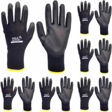 Imagem de Kit 12 Luvas de Segurança PU Tatil Mecânico Logistica Volk - Volk do B