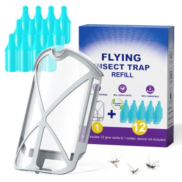 Imagem de ZEVQI POWER Kit de cartucho de refil de 12 pacotes compatível com ZIVO M364 e luz de encaixe máximo (1 suporte de cartucho + 12 refis adesivos)