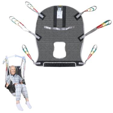 Imagem de Eslinga universal de 6 pontos para pacientes de corpo inteiro, malha respirável e abertura de cômodos, adequado para talhas, capacidade de peso segura de 226,8 kg (médio)
