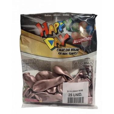 Imagem de Balao 9 Aluminio Rose 25 Un - HAPPY DAY