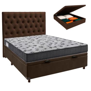 Imagem de Kit Cama Box Bau + Cabeceira + Colchão Casal D33 - Iso100 - Ortobom