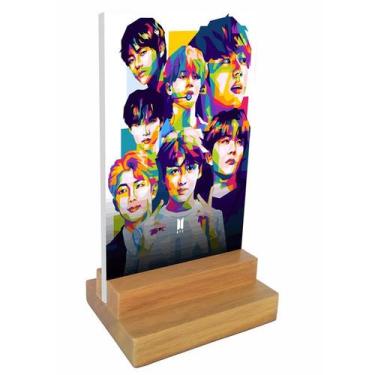 Imagem de Placa e display de mesa decorativa da banda BTS - Visaoled