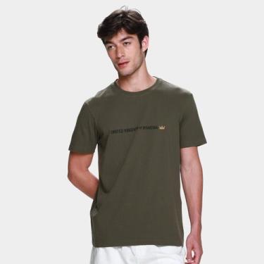 Imagem de Camiseta Slim Osklen Vintage United Kingdom Masculina, Verde, GG