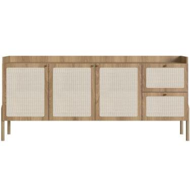 Imagem de Aparador Buffet Para Sala De Jantar 183cm Pés Madeira Moss A03 Hanover