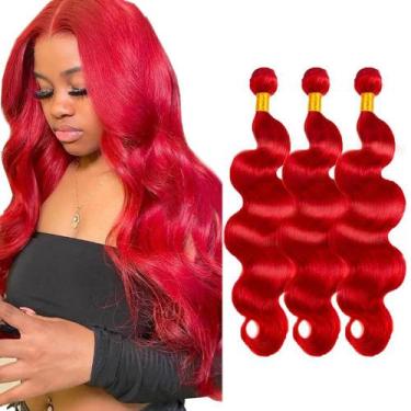 Imagem de Pacotes de cabelo ZevPiul Red Body Wave 40cm Brazilian Virgin Hair