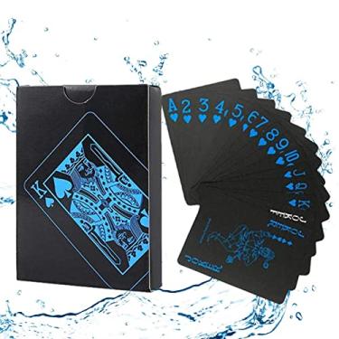Imagem de baralho pretas, cartas legais em relevo – Ferramenta truques pôquer preta flexível clássica, para mágica, jogos água e para festas