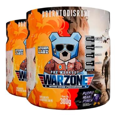 Imagem de Kit 2 Pré-Treino Warzone Under Labz 300g Pump Matrix Energia-Unissex