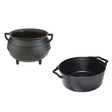 Imagem de Kit Miniaturas Caldeirão Ferro Fundido E Panela Caçarola 8cm