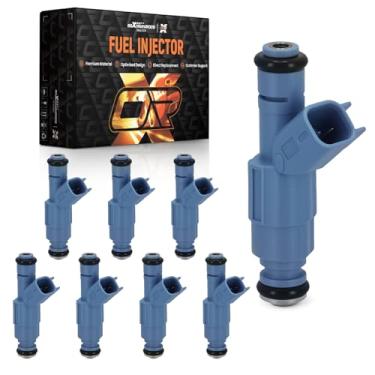 Imagem de maXpeedingrods 8 peças de injetores de combustível com 4 furos para Dodge Dakota Durango 2001-2007, Ram 1500 2002-2007, para Jeep Grand Cherokee 2001-2007 Commander 2006-2007, para Chrysler Aspen 2007
