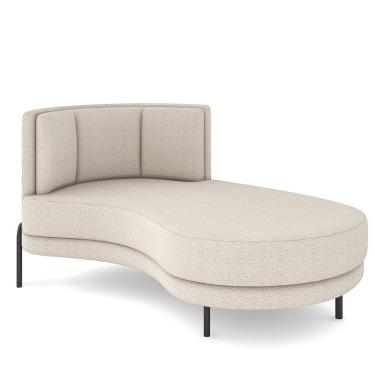 Imagem de Sofá Chaise Longue Sala De Estar Living Lucca Direito D02 Bouclê Creme B-54 - Lyam Decor