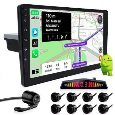 Imagem de Multimídia 1 Din 9 Polegadas Android + Câmera Ré + Sensor 8 Pontos Pre