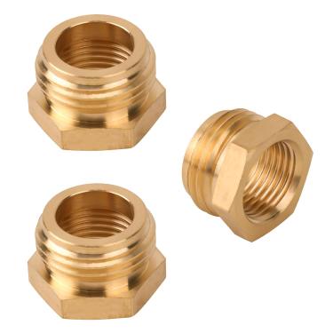 Imagem de 3 peças de acessórios de mangueira de jardim, 3/10.2 cm GHT macho para 1/5.1 cm NPT fêmea conectores acessórios de latão adaptador de mangueira de jardim de substituição conector de mangueira fêmea