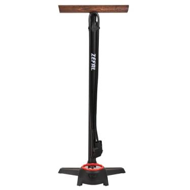 Imagem de Zefal Bomba de piso Profil Max FP60 Z-Switch – Preta – Bomba de piso de alta pressão de 12 bar com cabo de madeira de faia, válvula Z-Switch para Presta/Schrader, base grande e medidor de ampliação