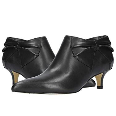 Imagem de MOOMMO Botas Chelsea femininas salto baixo gatinho camurça cano curto laço bico fechado zíper Chelsea botas 5.1 cm salto fivela fivela bota zip up vestido curto botas outono escritório casamento