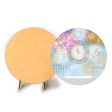 Imagem de Painel Redondo C Elastico 50cm Ano Novo + Suporte MDF (ANV030)