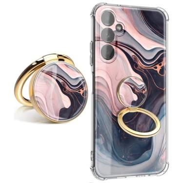 Imagem de CLATUK Capa para Samsung Galaxy a15 5G com protetor de tela, [mármore fino]+ [proteção antiqueda à prova de choque] capas de telefone femininas elegantes de TPU macio de 6,5 polegadas (noite com