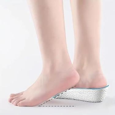 Imagem de 1 par de palmilhas de sapato para homens e mulheres de espuma viscoelástica, suporte de arco, pés planos para correção de altura e aumento de altura para tênis