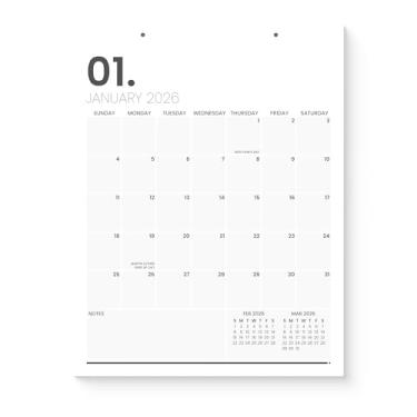 Imagem de Karto Calendário versátil 2026 - vertical 21,5 x 28 cm de janeiro de 2026 a junho de 2027 - planejamento fácil com o calendário mensal estético - minimalista