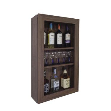 Imagem de Bar Adega Peq Para Vinhos E Bebidas Cristaleira Suspenso De Parede Para Sala Estar Ou Jantar Versati