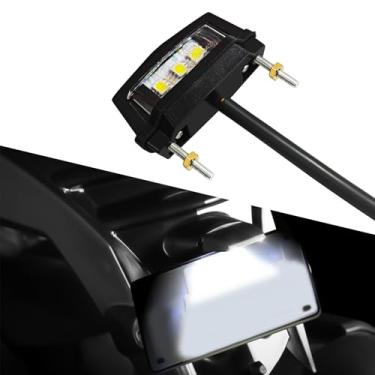 Imagem de KUQUTIDY Luz de freio de luz traseira de motocicleta, luz de LED universal 12 V à prova d'água 6 K para lâmpada de placa de licença de motocicleta freio traseiro luz traseira seta