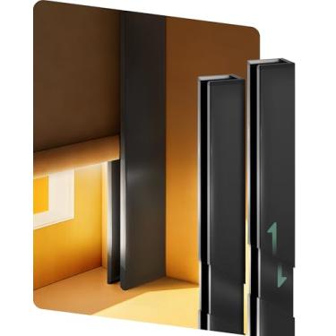 Imagem de Yoolax Acessórios de rolo bloqueador de luz de alumínio ajustável, tiras de bloqueio em forma de U para persianas, cortinas de janela trilhos laterais (70 cm a 130 cm, preto, 2 peças)