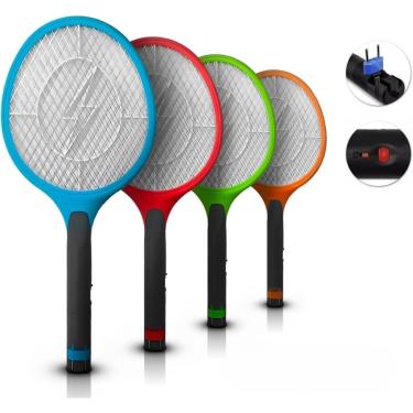 Imagem de Raquete Elétrica Mata Insetos, Recarregável, Bivolt, Portátil, para Controle de Insetos