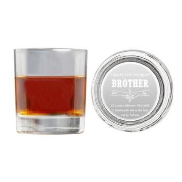 Imagem de Congrats On Being My Brother Copo de uísque personalizado, copo de bourbon personalizado com nome, presentes engraçados de aniversário, amizade de fraternidade (estilo 11)