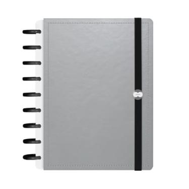 Imagem de Caderno Iscool Disc Inteligente 140 Folhas Solid Metallic Prata M+