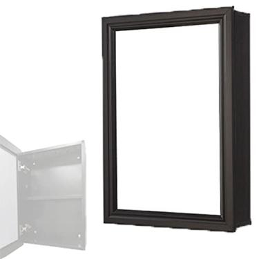 Imagem de SPXMQSS Armários de banheiro com espelho, armário de espelho de banheiro porta única armazenamento de banheiro armário de parede de banheiro com espelho pequeno espaço de apartamento liga de alumínio