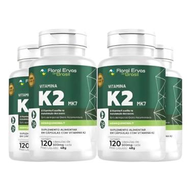 Imagem de KIT C/4 Un. Vitamina K2 MK7-120 Cápsulas 500mg Floral Ervas do Brasil