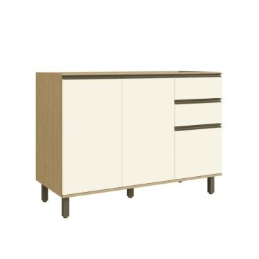 Imagem de Balcao Para Pia Nova Dubai  2 Portas 3 Gavetas MDF 120cm  Casamia