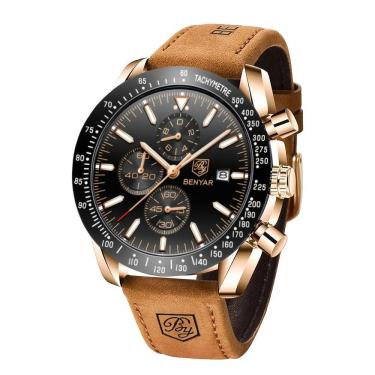 Imagem de Relógio Analógico De Quartzo Cronógrafo Luminoso Designer De Pulso Preto