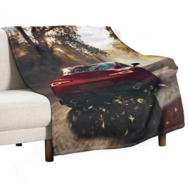 Imagem de HouLaiZhe Cobertor super macio de flanela rápido JDM Car Sup Drift Cool Lightweight Cooling Blankets para sofá-cama, cadeira, sofá, carro, viagem ao ar livre, leve, quente, 127 x 178 cm