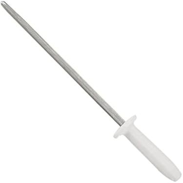 Imagem de Chaira afiadora de facas, aco carbono resistente, manuseio firme, uso culinario, precisa e segura.