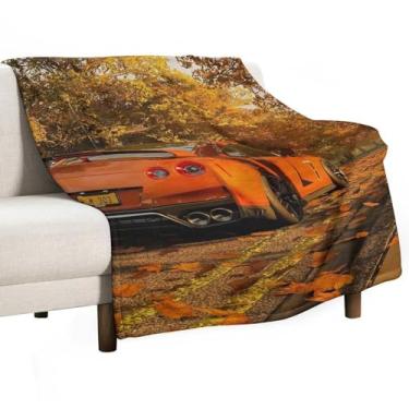 Imagem de HouLaiZhe Cobertor super macio de flanela JDM carro esporte outono leve cobertor refrescante para sofá-cama cadeira sofá carro viagem ao ar livre leve quente 127 x 178 cm