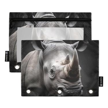 Imagem de Wassud Rhinoceros Pacote com 2 Pastas de Fichário Pastas de Bolso com 3 Furos, Pasta Organizadora de Fichários para Casa, Escritório