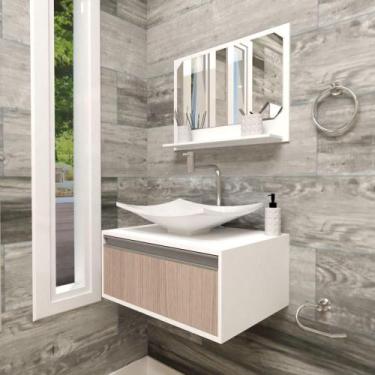 Imagem de Gabinete P/Banheiro Maranata 60 Grigio C/cuba + Espelho S/c - GABINETT