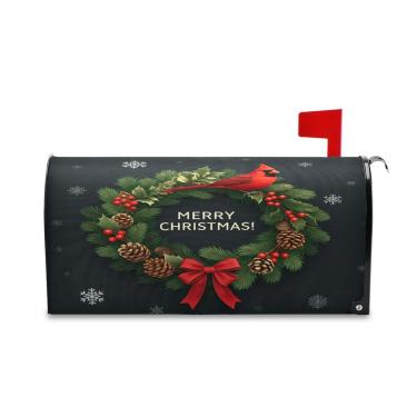 Imagem de Burbuja Capa magnética para caixa de correio, guirlanda de Natal decorativa para decoração de jardim e quintal, tamanho grande 52,8 x 64,5 cm