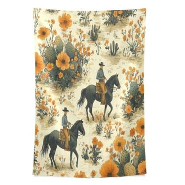 Imagem de STAYTOP Tapeçaria de parede de caubói do deserto ocidental tapeçarias para decoração de casa decoração de dormitório sala de estar quarto tapete de parede (60 × 40 pol)